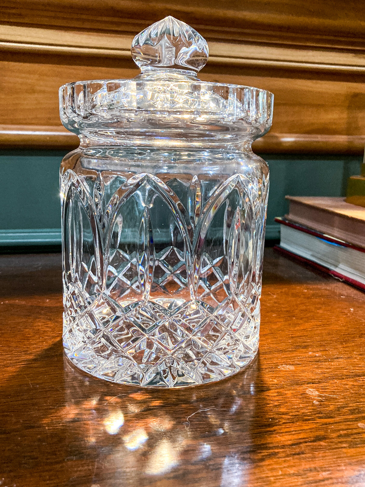 Vintage Waterford Irish Clear Cut Crystal Lidded Biscuit Candy Jar
