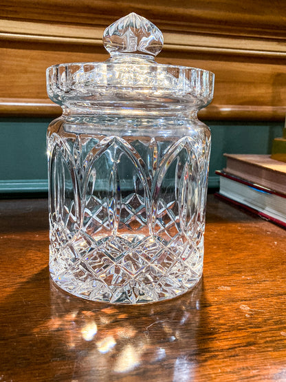 Vintage Waterford Irish Clear Cut Crystal Lidded Biscuit Candy Jar