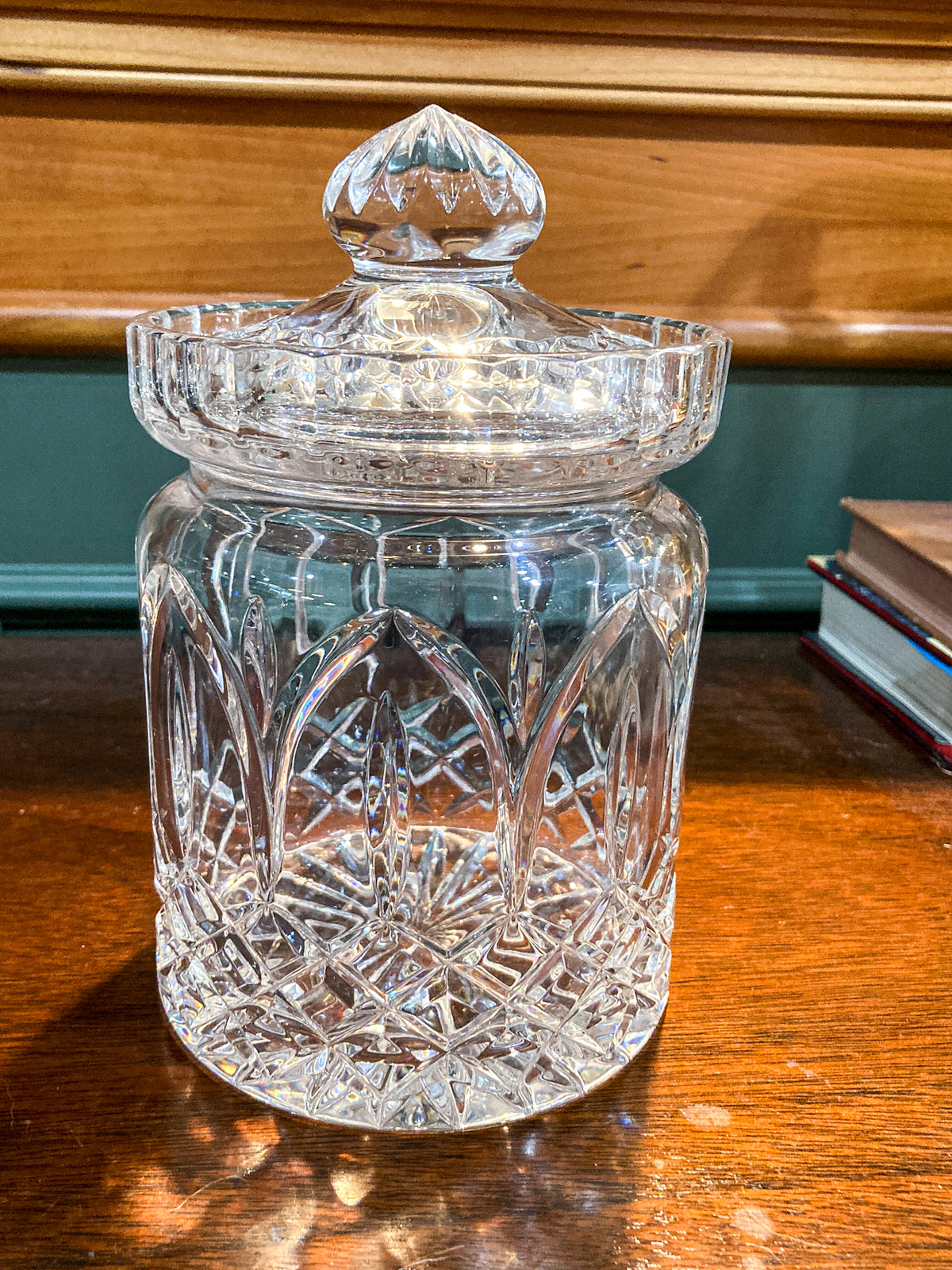 Vintage Waterford Irish Clear Cut Crystal Lidded Biscuit Candy Jar