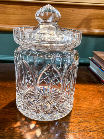 Vintage Waterford Irish Clear Cut Crystal Lidded Biscuit Candy Jar