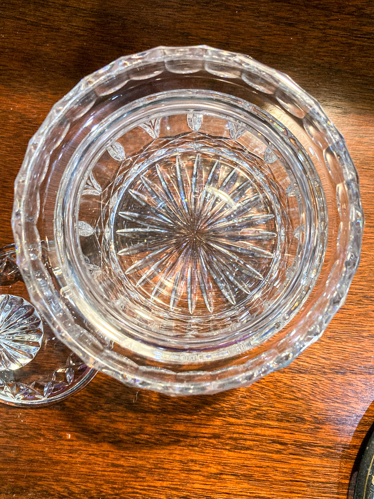 Vintage Waterford Irish Clear Cut Crystal Lidded Biscuit Candy Jar