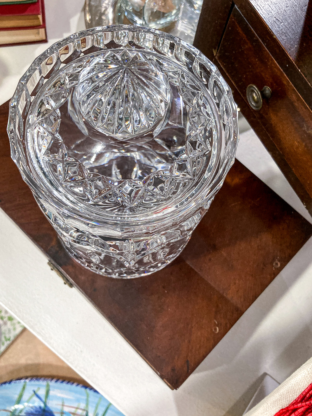 Vintage Waterford Irish Clear Cut Crystal Lidded Biscuit Candy Jar