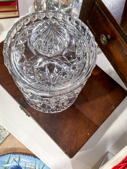 Vintage Waterford Irish Clear Cut Crystal Lidded Biscuit Candy Jar