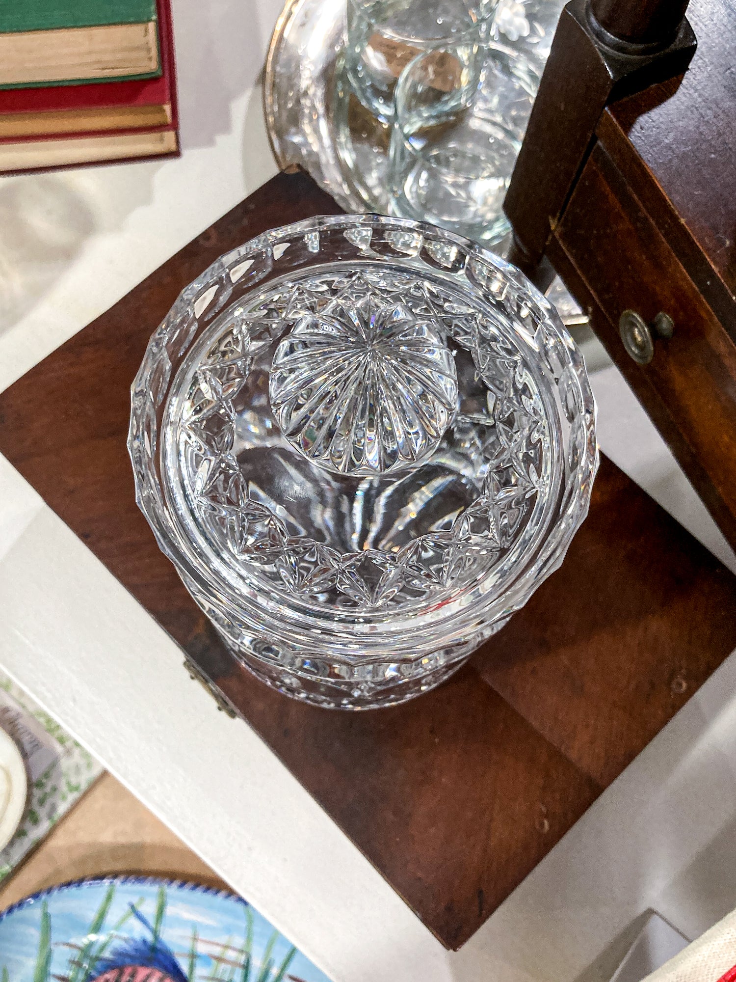 Vintage Waterford Irish Clear Cut Crystal Lidded Biscuit Candy Jar