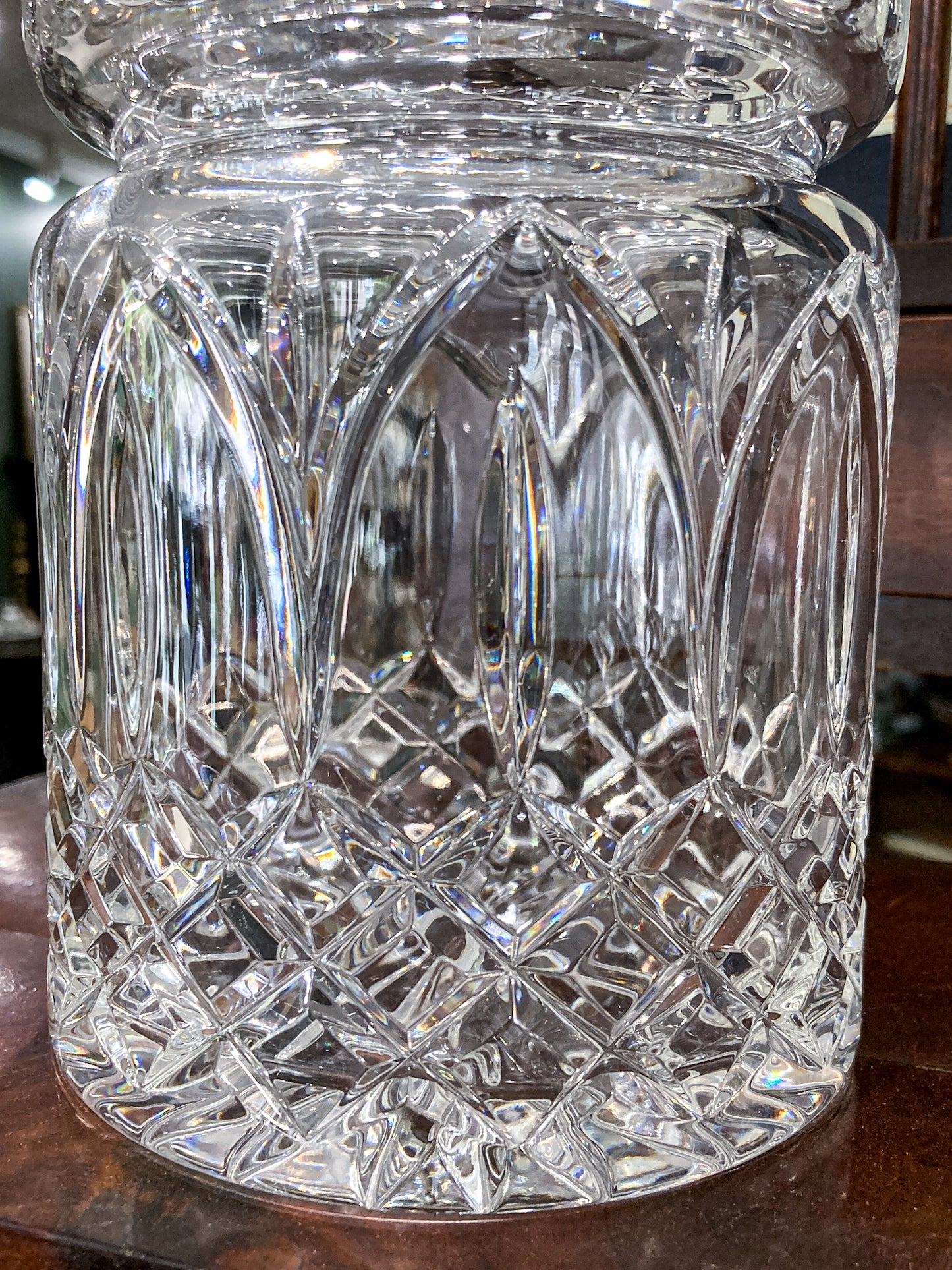 Vintage Waterford Irish Clear Cut Crystal Lidded Biscuit Candy Jar