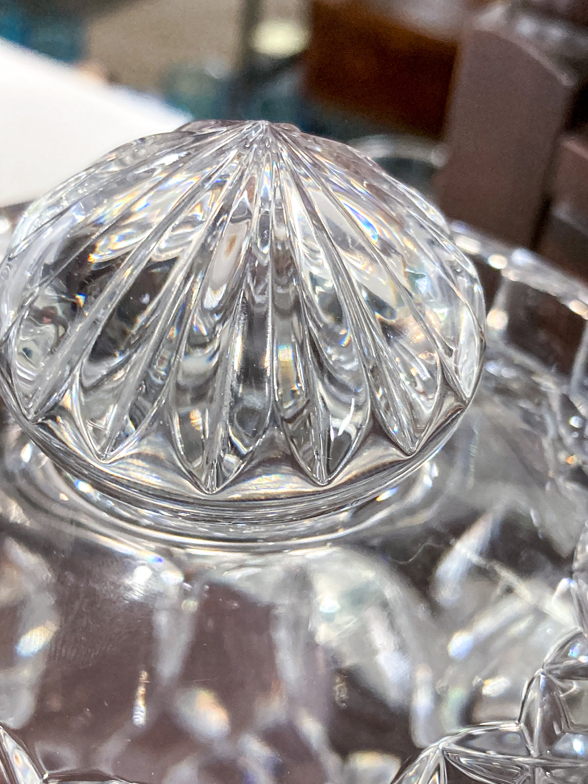 Vintage Waterford Irish Clear Cut Crystal Lidded Biscuit Candy Jar