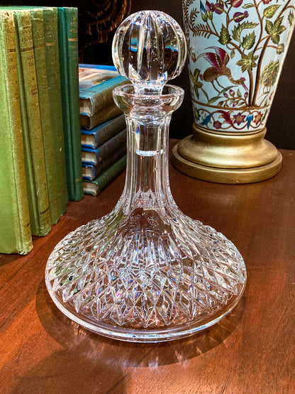 Stunning Vintage Lismore Clear Waterford Crystal Ships Decanter