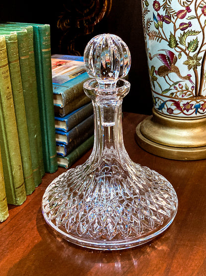 Stunning Vintage Lismore Clear Waterford Crystal Ships Decanter