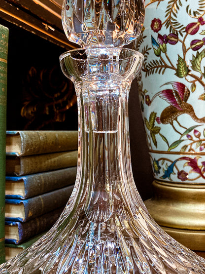 Stunning Vintage Lismore Clear Waterford Crystal Ships Decanter