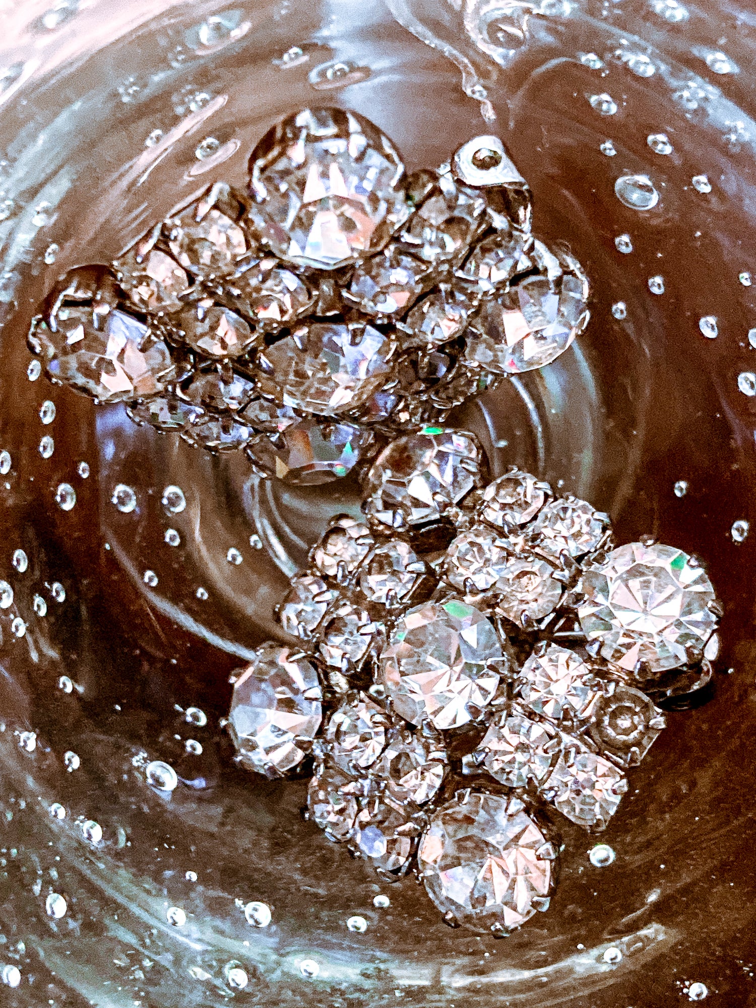 Vintage WEISS Clear Glass Rhinestone Diamond Square Clip On Earrings