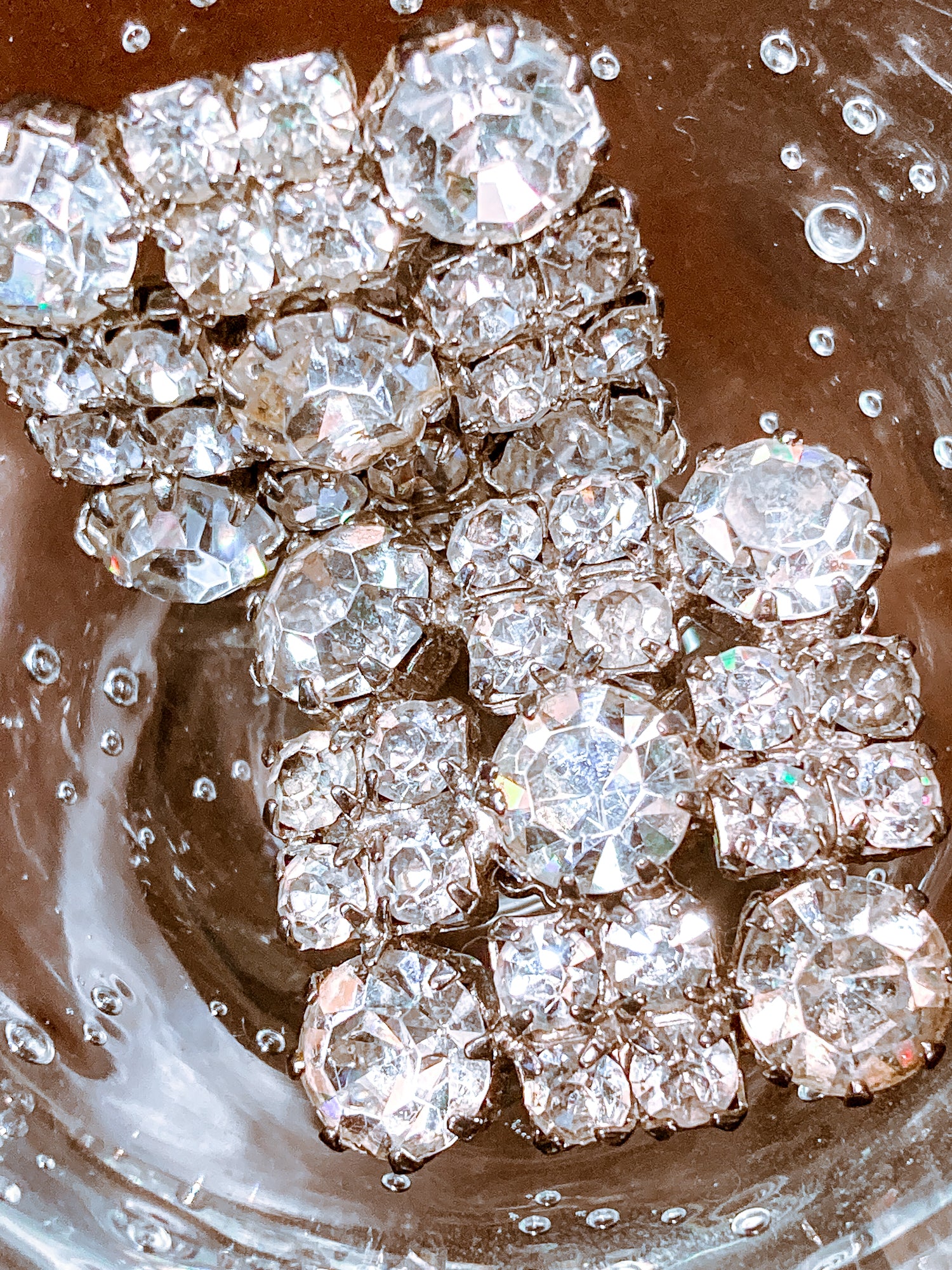 Vintage WEISS Clear Glass Rhinestone Diamond Square Clip On Earrings