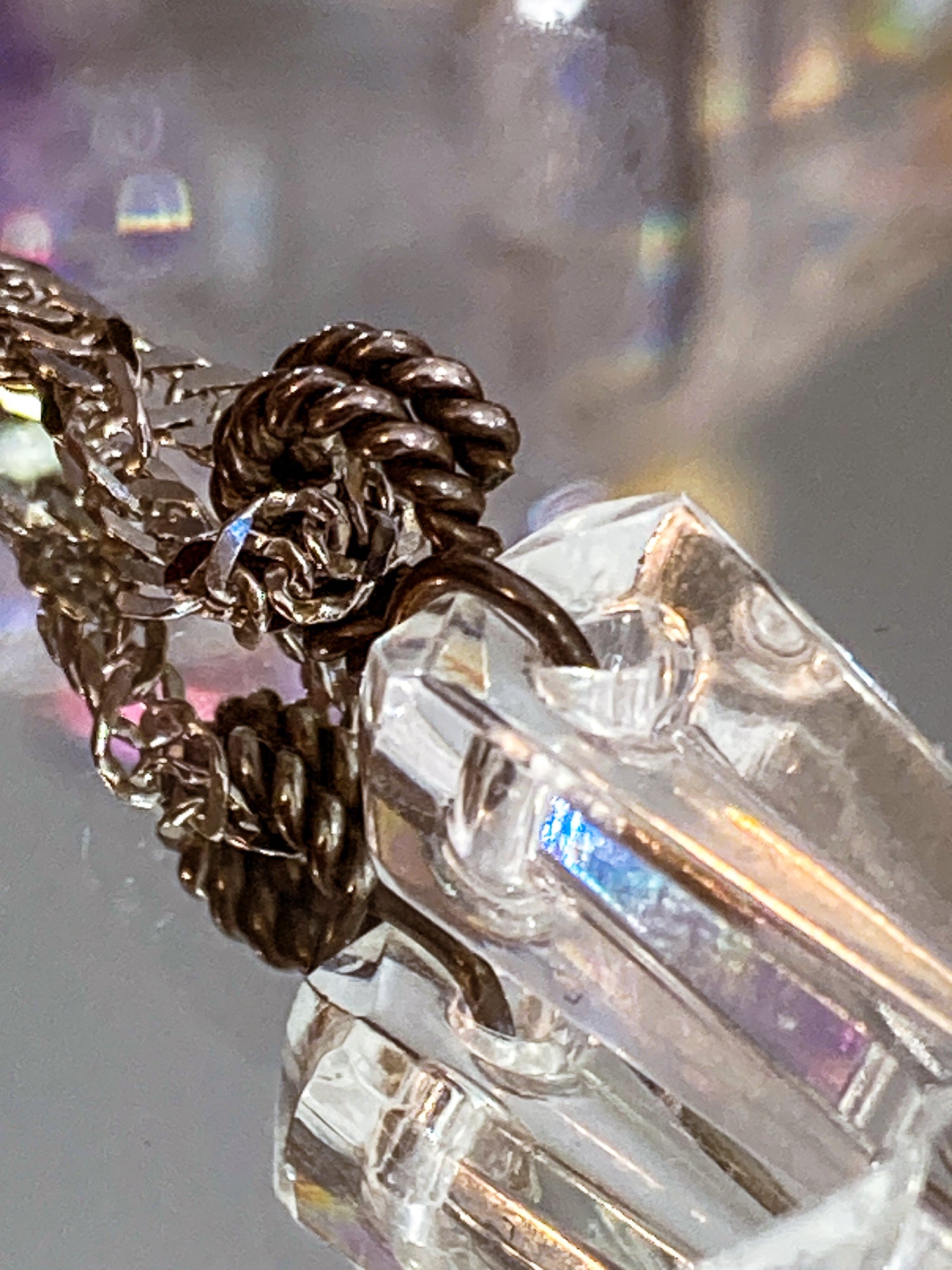 Waterford Clear Crystal Cross Sterling Silver Chain Pendant Necklace