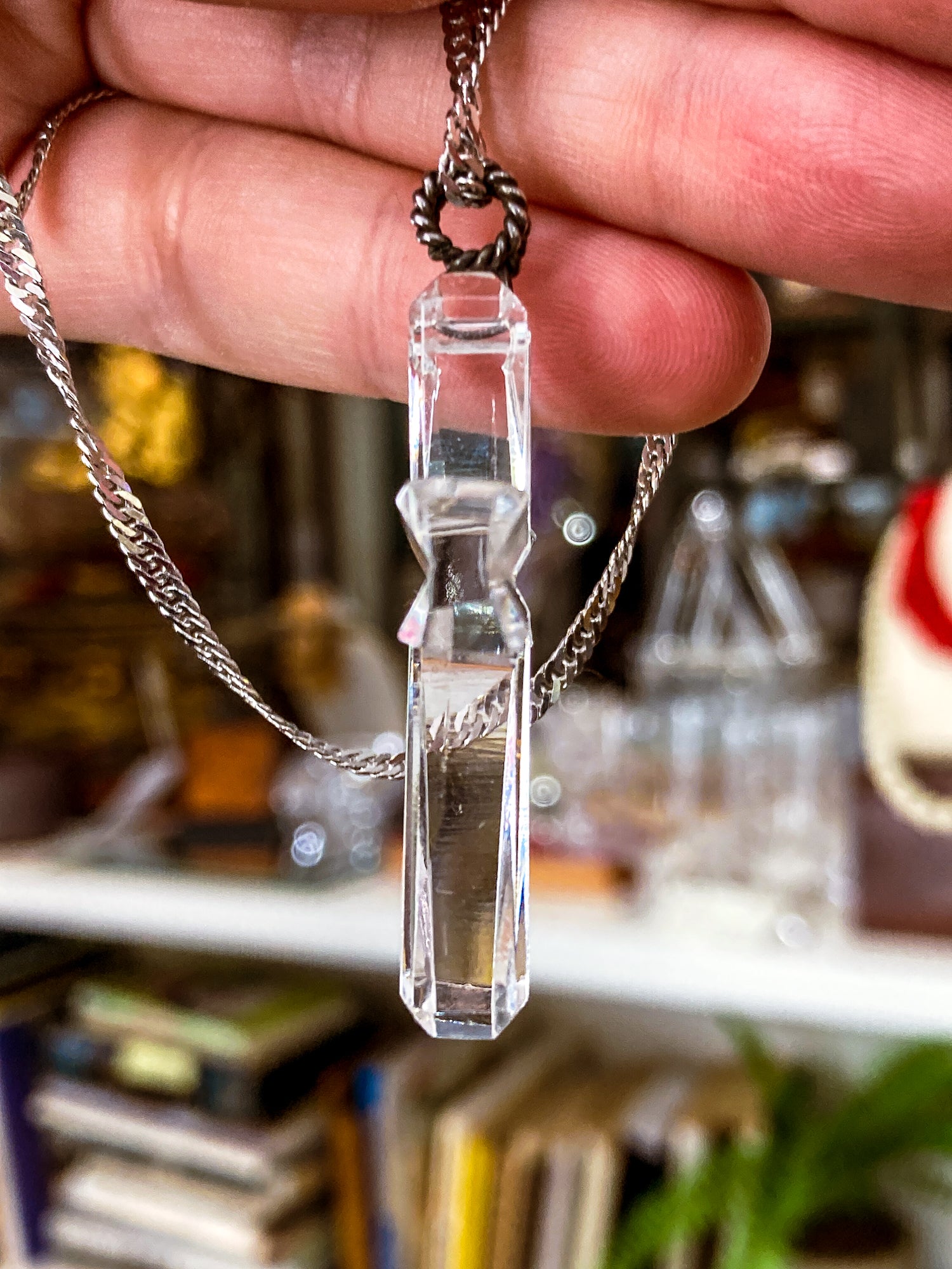 Waterford Clear Crystal Cross Sterling Silver Chain Pendant Necklace