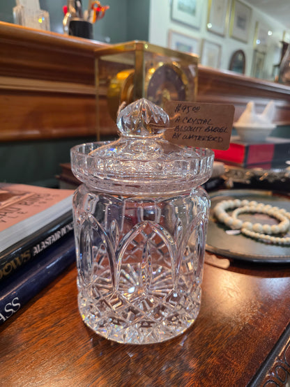 Vintage Waterford Irish Clear Cut Crystal Lidded Biscuit Candy Jar