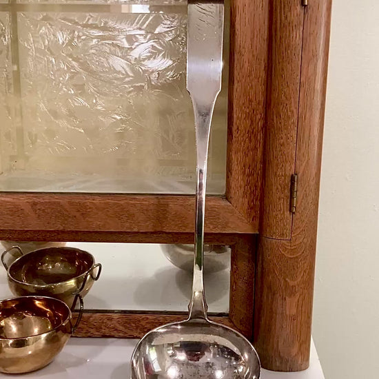 Antique 19th Century Federal Era Silversmith Charles Alexander Burnett (1769-1849) Silver Punch Ladle