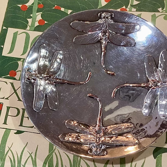 Art Nouveau Style Silver Plated Cristofle Gallia Dragonfly Dish Video