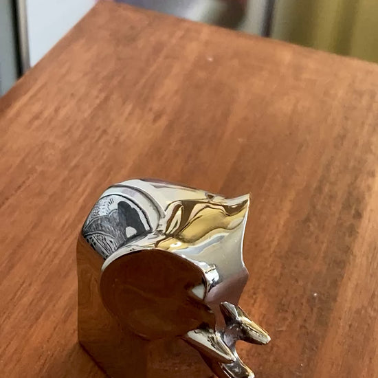 Vintage Dansk Polished Zinc Miniature Stylized Elephant Paperweight