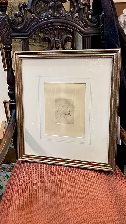 Antique Original Pierre Auguste Renoir (1841-1919) Berthe Morisot Framed Etching Video