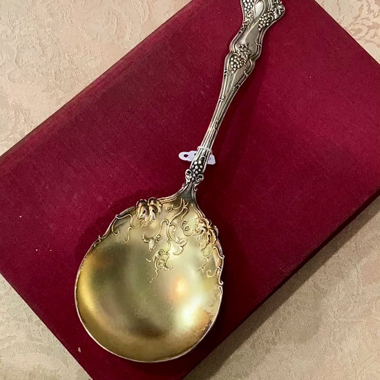 Antique 1847 Rogers Brothers Triple Silver-Plated Gold Washed Berry Spoon