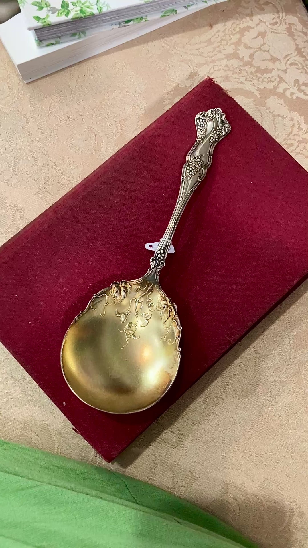 Antique 1847 Rogers Brothers Triple Silver-Plated Gold Washed Berry Spoon