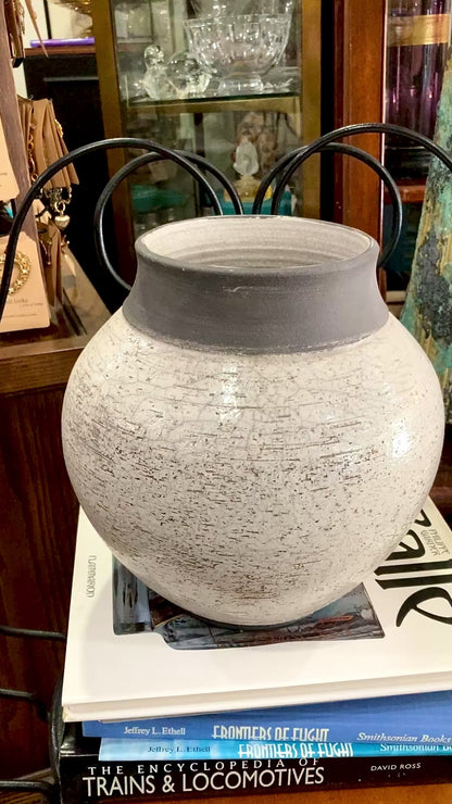 Vintage Key West White Head Street Pottery White Grey Ceramic Vase