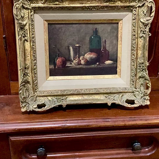 Reproduction 18th Century Jean Siméon Chardin Ornate Framed Goblets Still Life Print