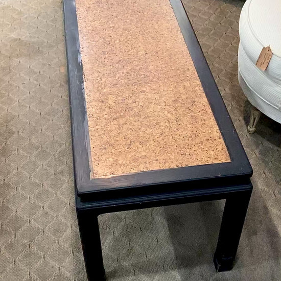 Vintage Dunbar Edward Wormley Cork Inlay Elongated Wood Coffee Table