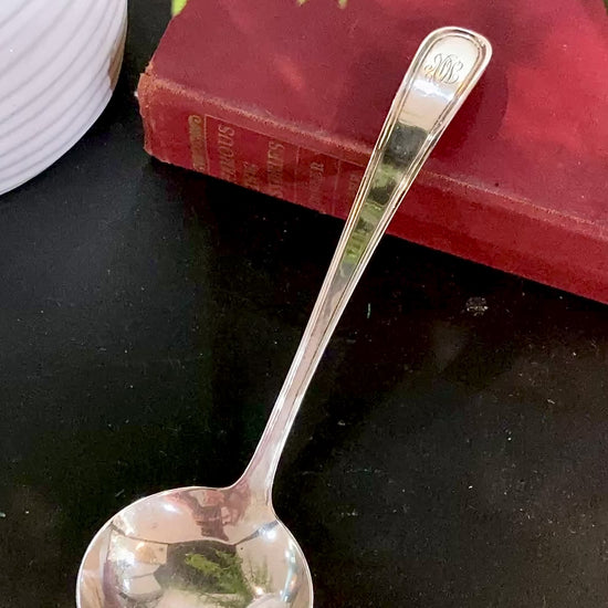 Antique Engraved Monogram S. Kirk & Son Sterling Silver Small Ladle Soup Spoon