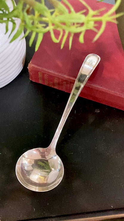 Antique Engraved Monogram S. Kirk & Son Sterling Silver Small Ladle Soup Spoon