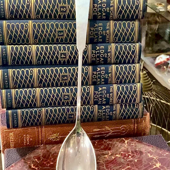 Antique Sterling Silver Hand Hammered Stuffing Spoon