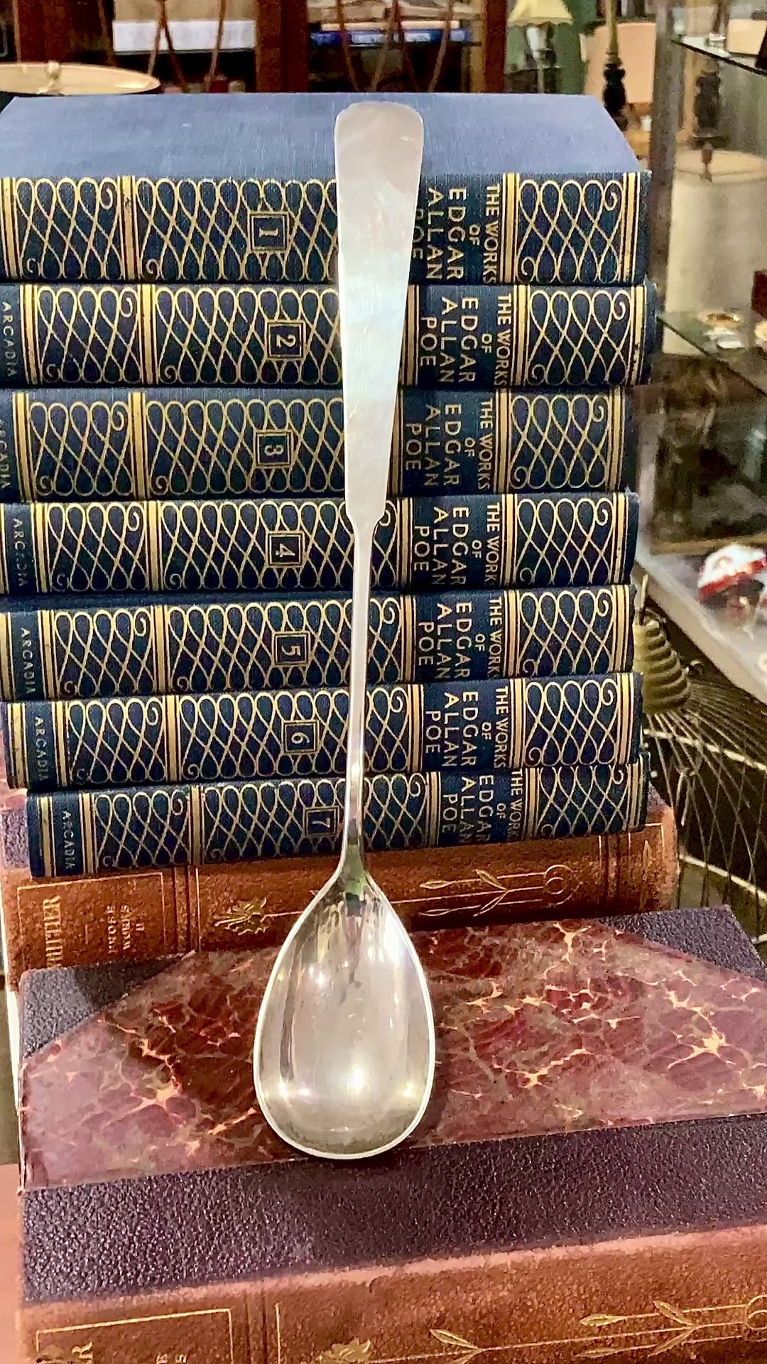 Antique Sterling Silver Hand Hammered Stuffing Spoon
