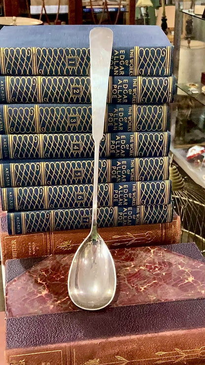 Antique Sterling Silver Hand Hammered Stuffing Spoon