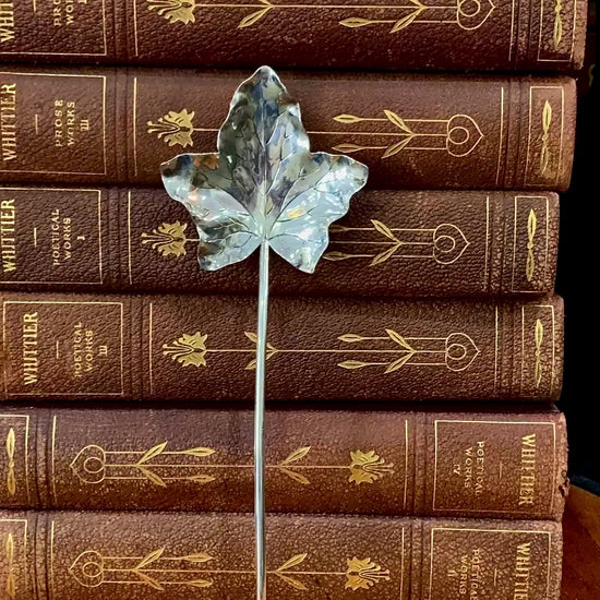 Vintage Shiebler Sterling Silver Elongated Maple Leaf Spoon