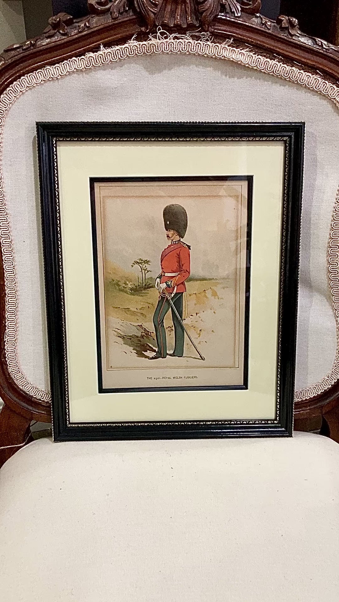 Antique J. S. Virtue "The 23rd-Royal Welsh Fusiliers" Framed Military Lithograph
