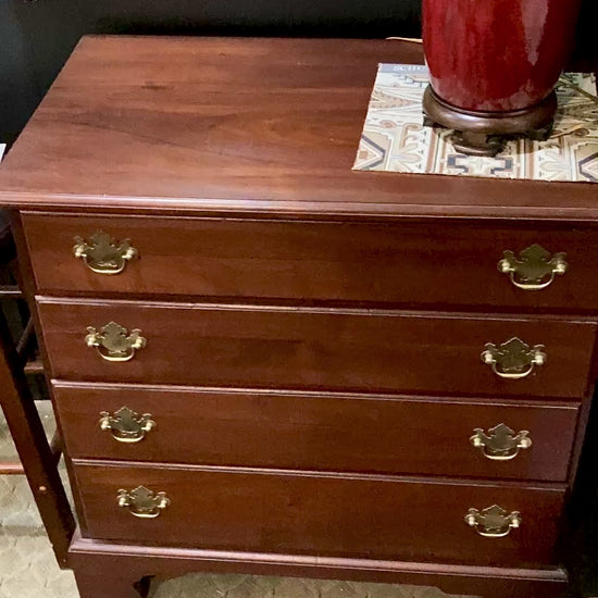 Vintage 2000 Solid Mahogany Hand Crafted Four Drawer Dresser Chest
