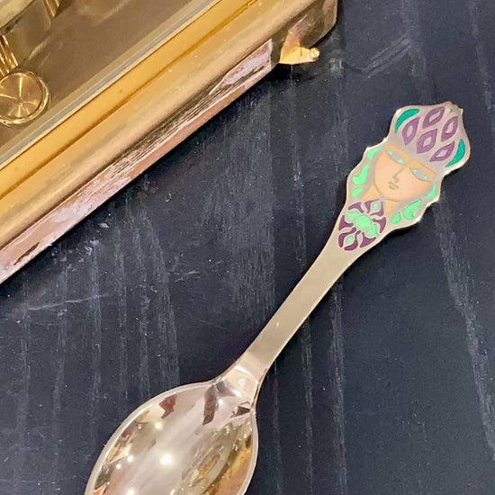 Vintage 1982 Anton Michelsen Sterling Silver Gold Wash Commemorative Spoon