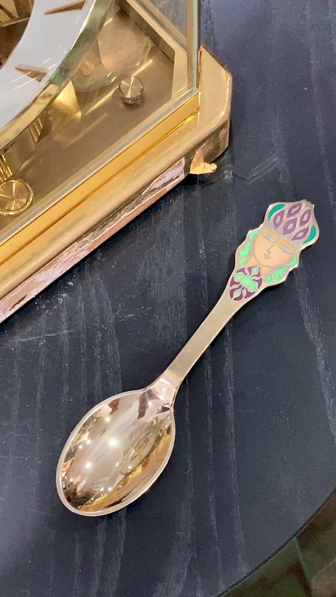 Vintage 1982 Anton Michelsen Sterling Silver Gold Wash Commemorative Spoon