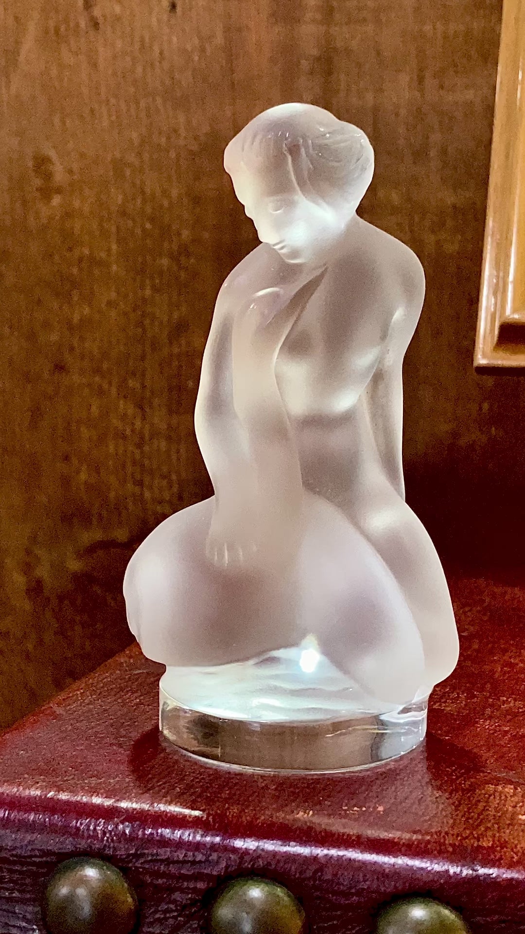 Vintage Art Nouveau Lalique Leda Swan Mythological Frosted Crystal Figurine Video