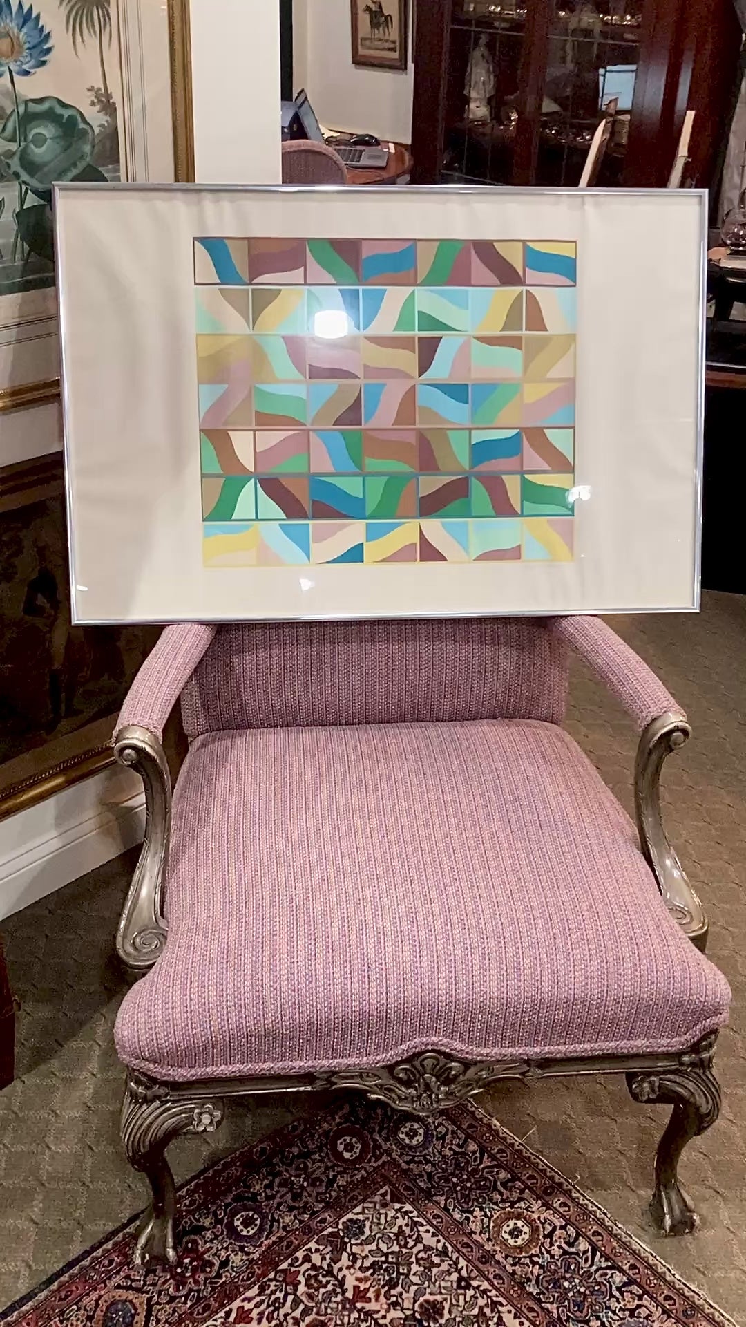 Vintage Edwin Mieczkowski (1929-2017) Colorful Framed Lithograph