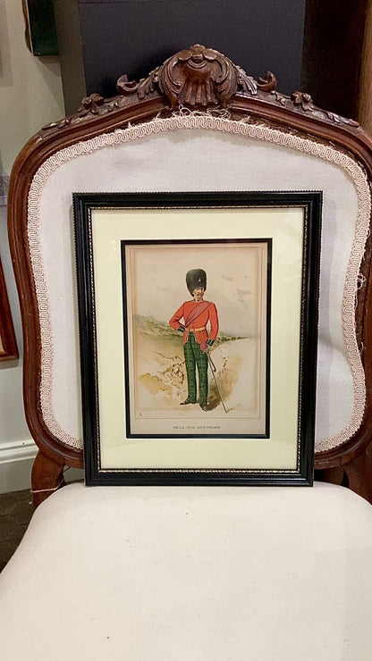 Antique J. S. Virtue "The 21st-Royal Scots Fusiliers" Military Framed Lithograph