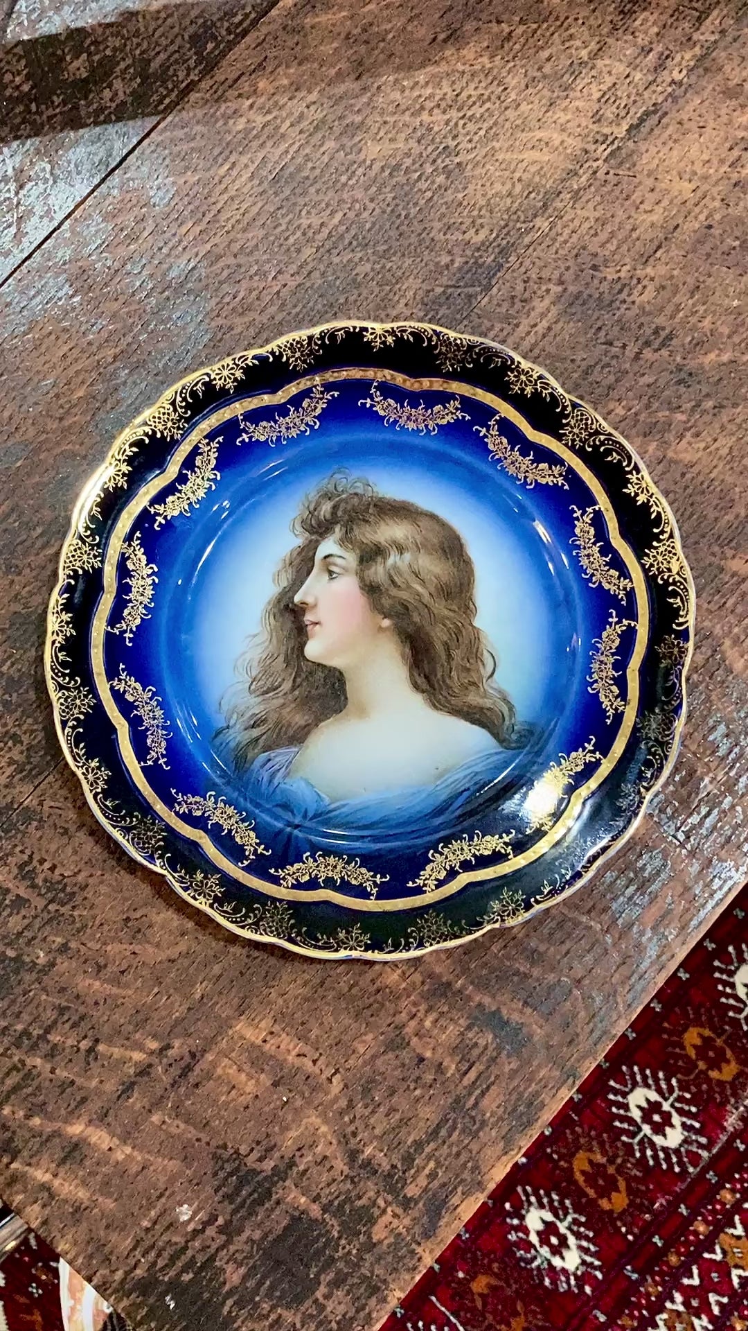 Vintage R.C. Rosenthal Portrait Cobalt Blue Porcelain Miramare Plate