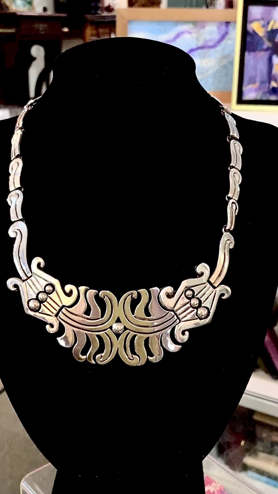 アクセサリー vintage mexican design silver necklace Vintage Los Ballesteros Mexican Silver Scroll Necklace – Vintage