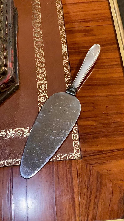 Vintage Sterling Silver Handle Engraved C Stainless Cake Server