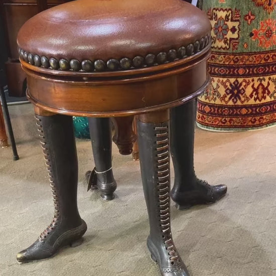 19th Century Reproduction Theodore Alexander Can-Can Adjustable Piano Stool