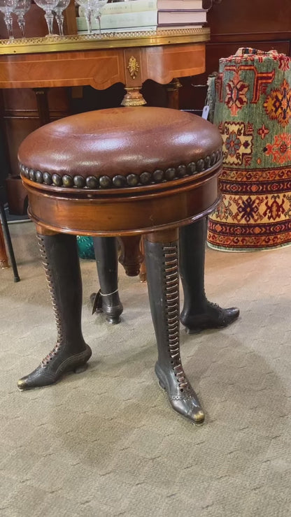 19th Century Reproduction Theodore Alexander Can-Can Adjustable Piano Stool