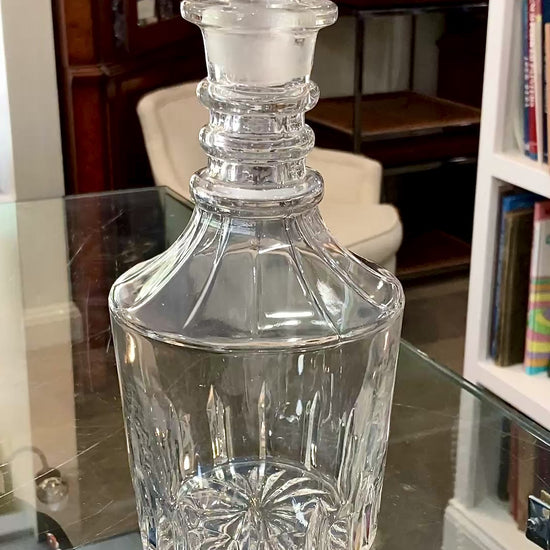 Vintage Barware Clear Brilliant Style Molded Glass Decanter