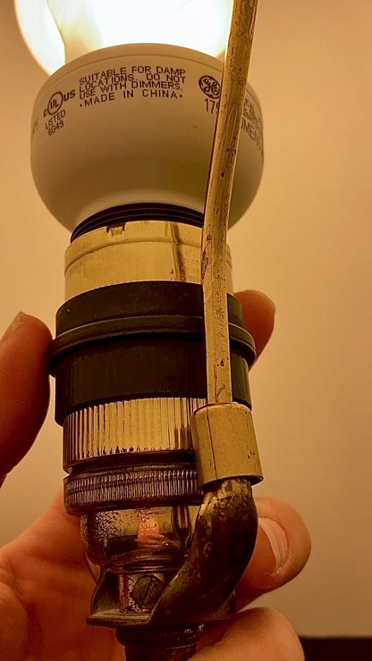 Antique Japanese Hand Painted Kutani Porcelain Vase Lamp Wood Base Close Up Switch Video