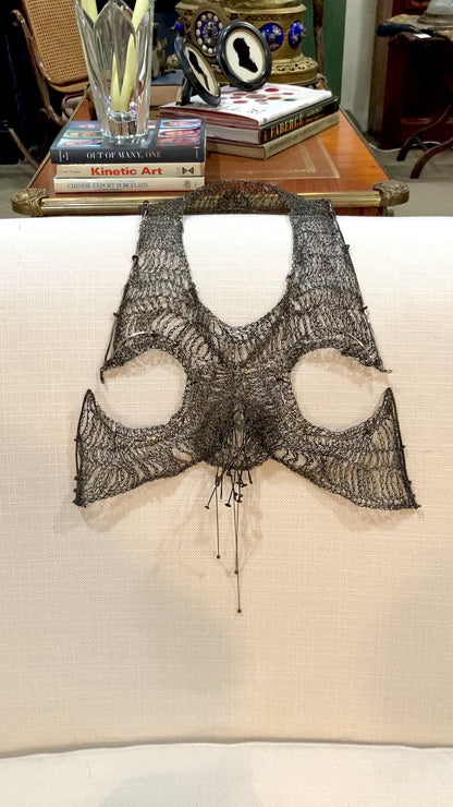 Unique Artisan Woven Silver Wire Chestplate Necklace Wearable Art Armor