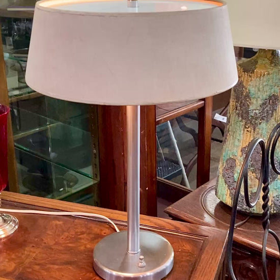Vintage Walter Von Nessen Studio Sleek Chrome Desk Table Lamp