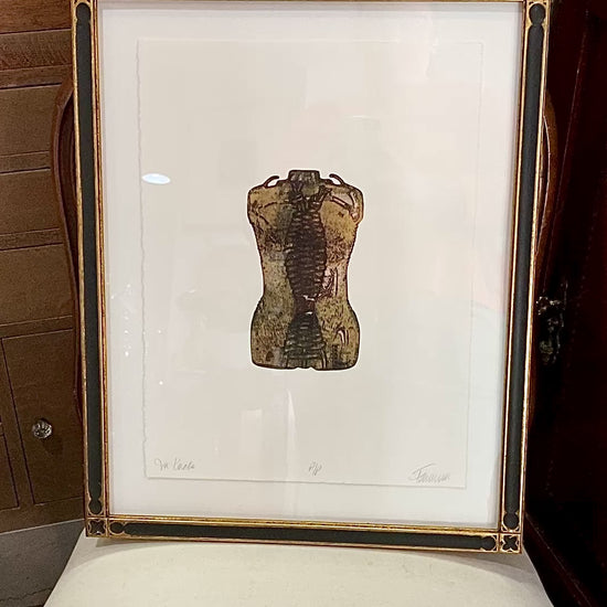 Cleveland Printmaker Phyllis Fannin Artist Proof Torso Framed Aquatint Art